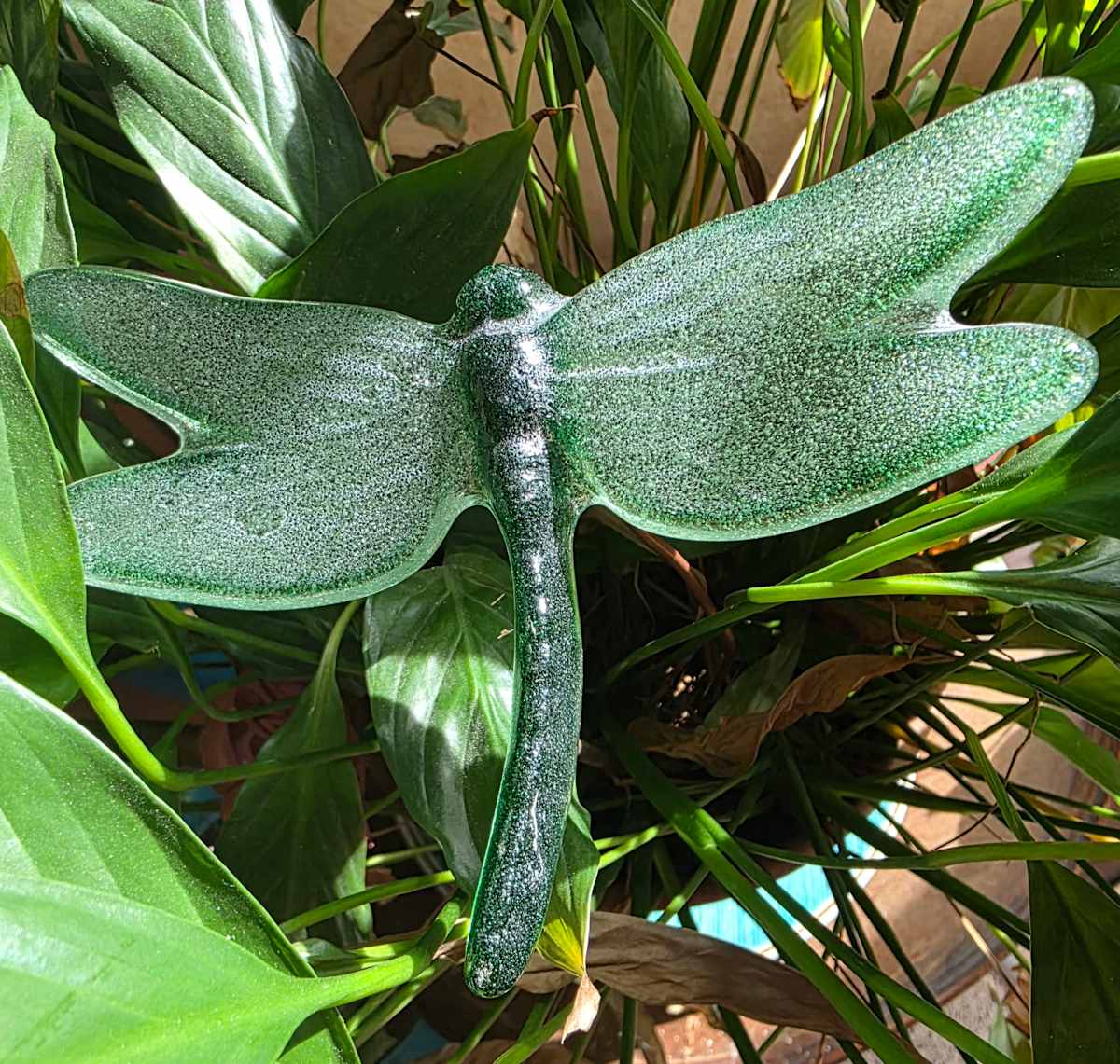 Plant Pick-Dragonfly, Large in Greens by Kathy Kollenburn 