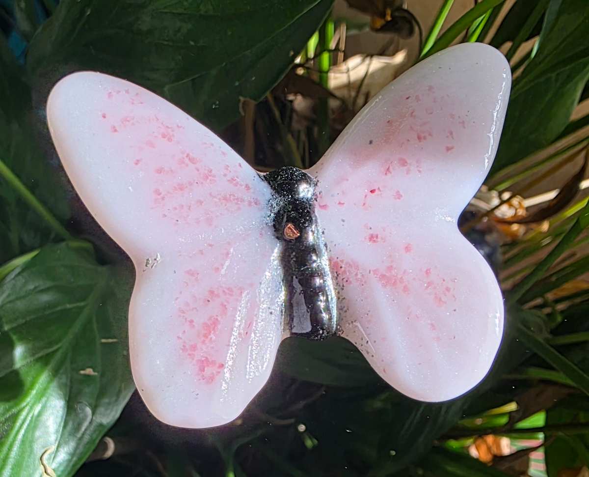 Plant Pick-Butterfly, Medium in Pinks by Kathy Kollenburn 