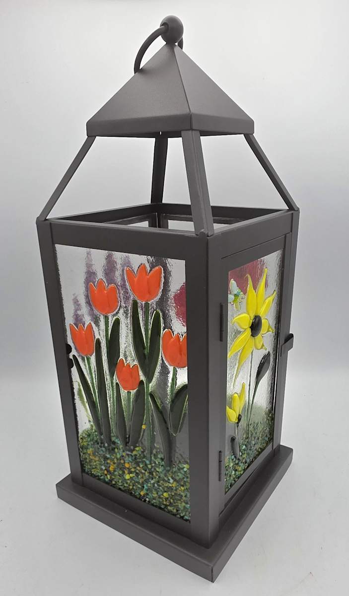 Lantern with Botanical Panels by Kathy Kollenburn 
