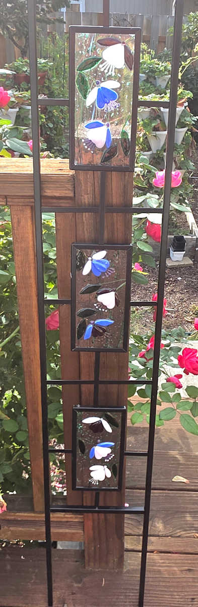 Garden Trellis with Fuschia Panels by Kathy Kollenburn 