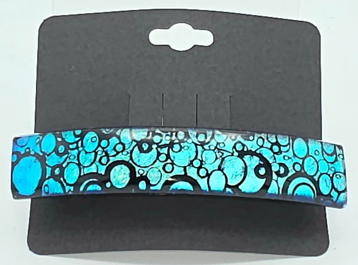 Barrette-Bubble Turquoise Dichroic by Kathy Kollenburn, Image 17.