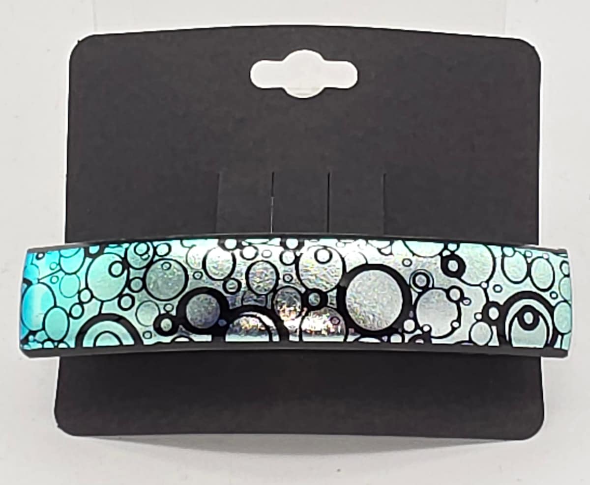 Barrette-Bubble Pattern on Silver Dichroic by Kathy Kollenburn, Image 14.