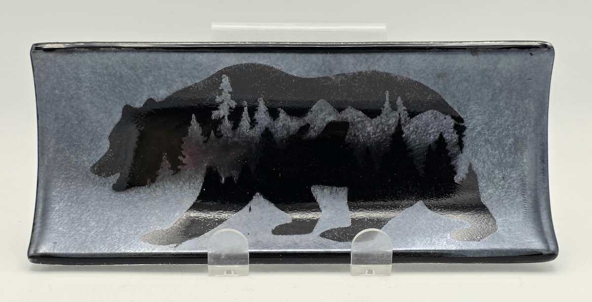 Tray with Forest Bear by Kathy Kollenburn, Image 3.