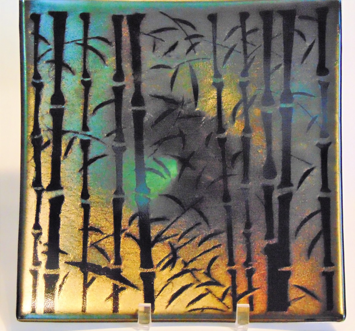 Bamboo Plate-Gold Irid by Kathy Kollenburn 
