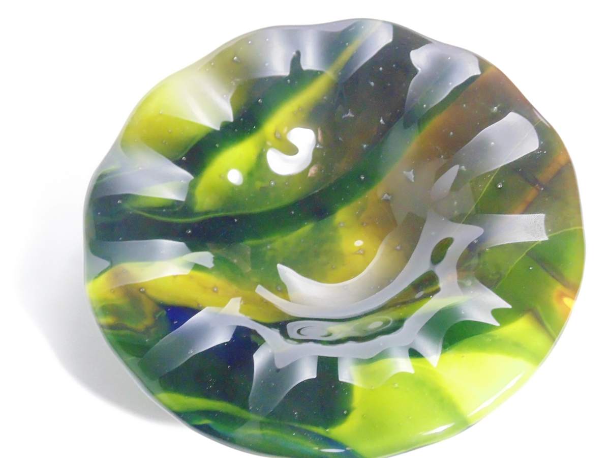 Bird Feeder-Green/Yellow Streaky by Kathy Kollenburn, Image 1.