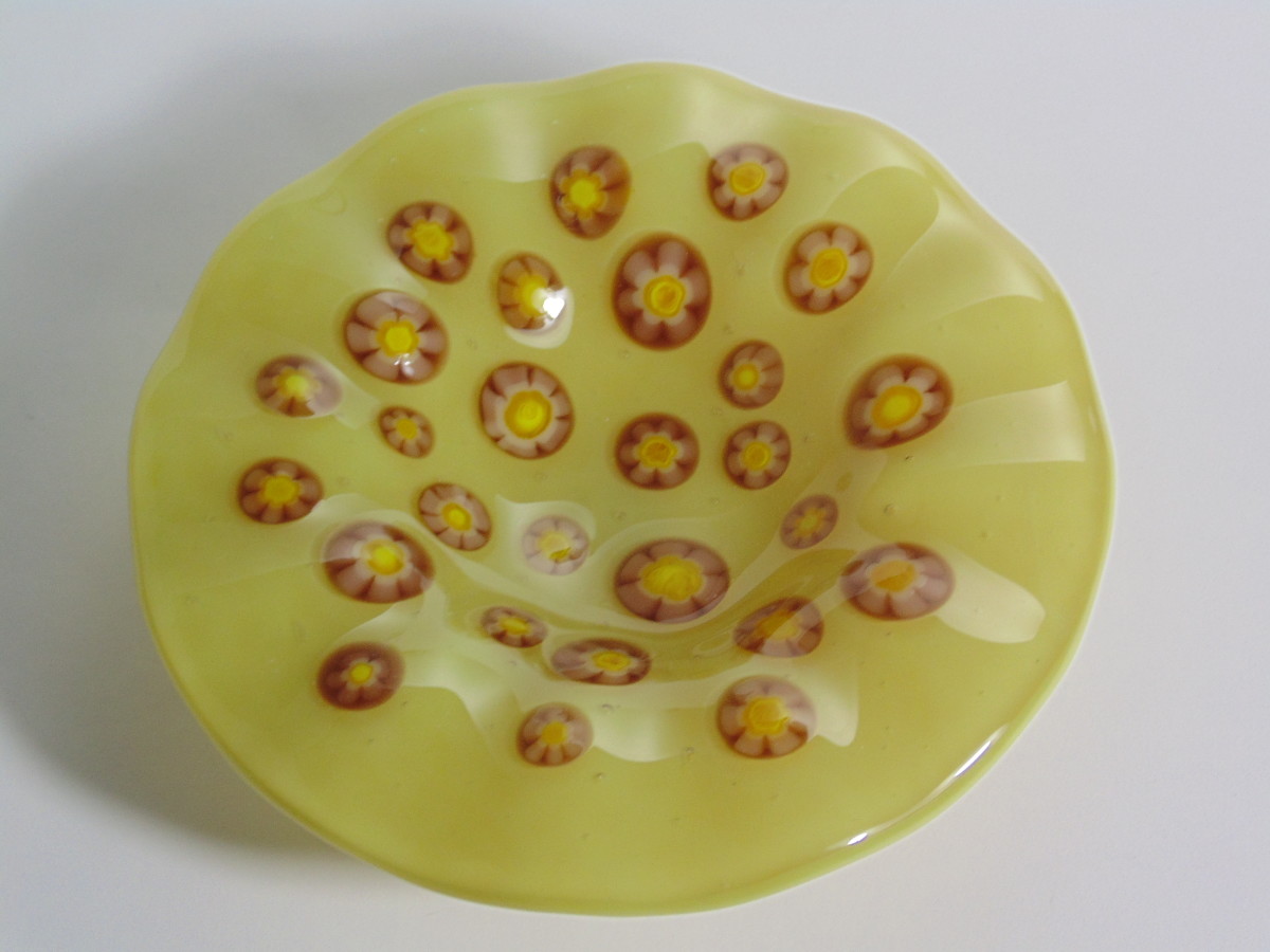 Bird Feeder-Yellow with Red/Yellow Flowers by Kathy Kollenburn 