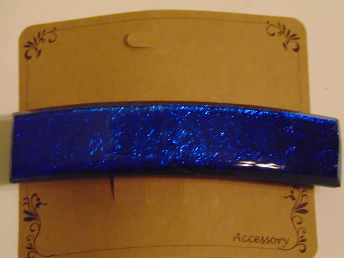 Barrette-Dichroic Blue by Kathy Kollenburn, Image 1.