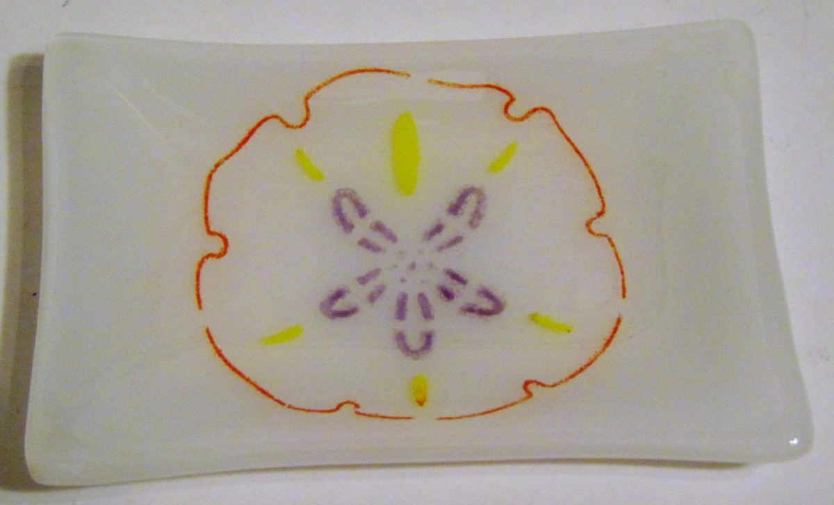 Soap Dish/Spoon Rest-Sand Dollar on White by Kathy Kollenburn 