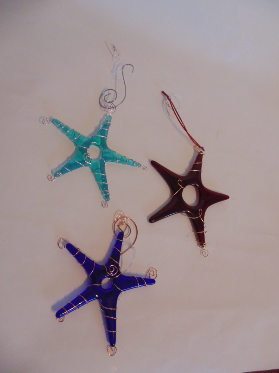 Star Ornaments-Wire Wrapped by Kathy Kollenburn 