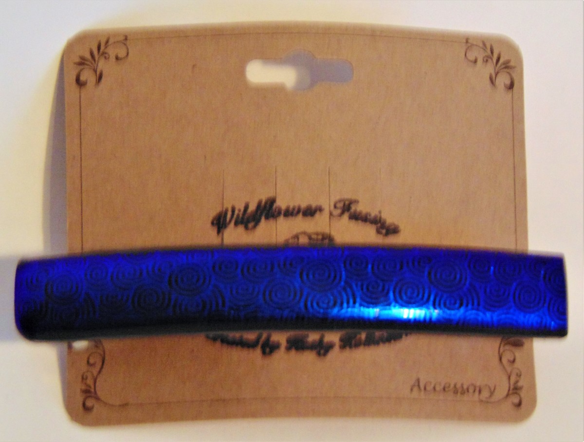 Barrette-Blue Circular Dichro by Kathy Kollenburn 