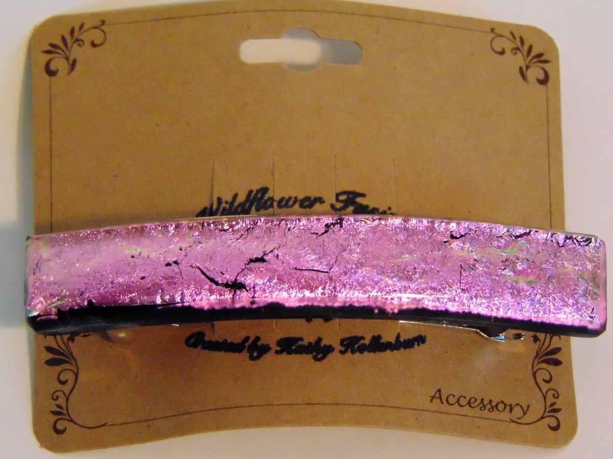 Barrette-Pink Dichro by Kathy Kollenburn 