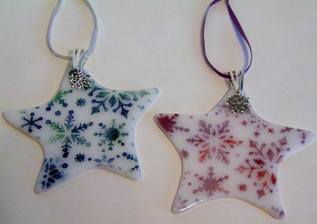 Large Snow Star with Snowflake Embellishment by Kathy Kollenburn 