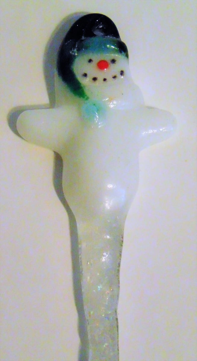 Snowman Ornament with Green/Teal Hat by Kathy Kollenburn 