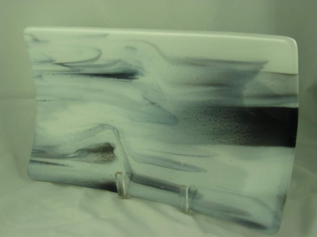 Serving Plate--Blacks/Grays on White by Kathy Kollenburn, Image 1.