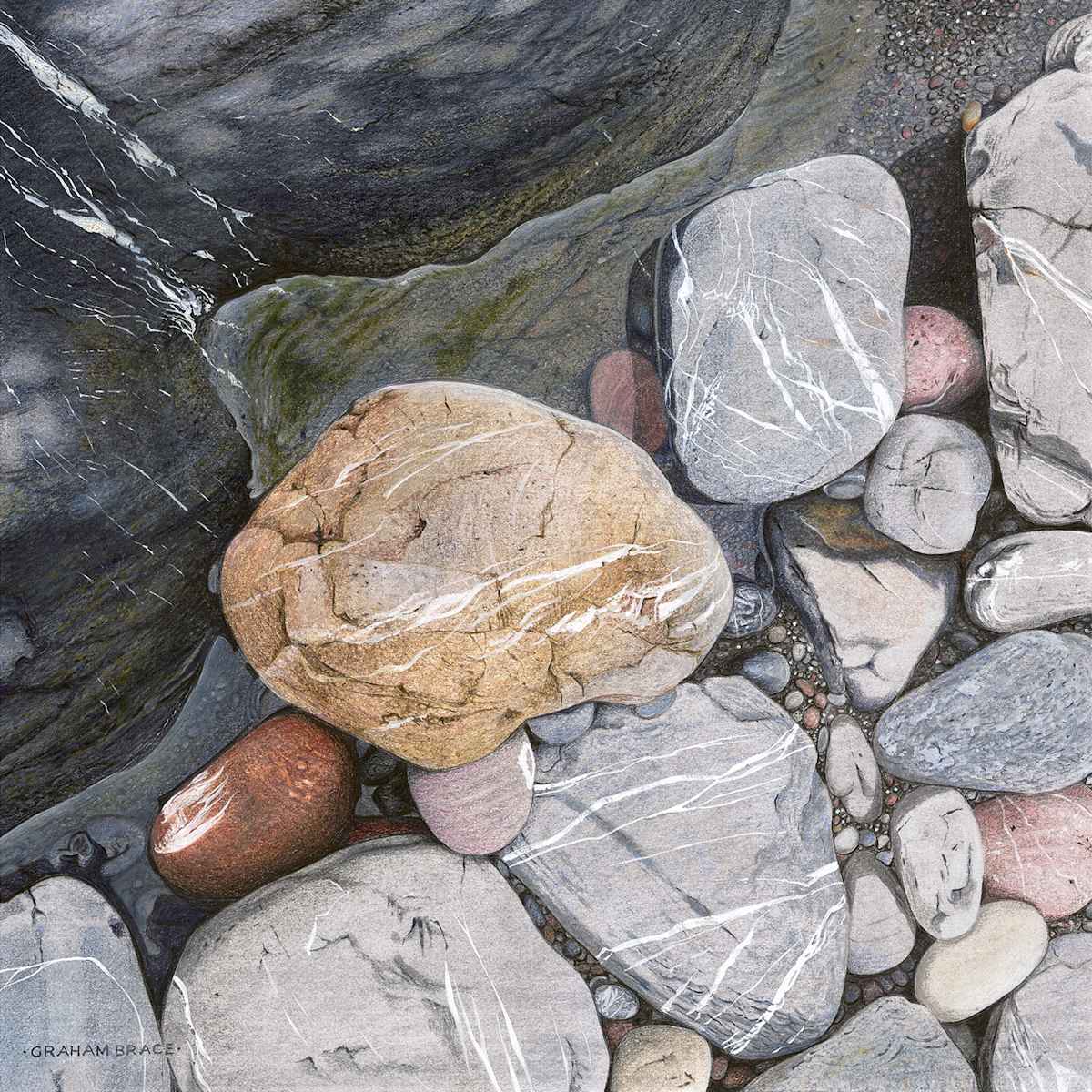 Pebble and Rock Study by Graham Brace, Image 1.
