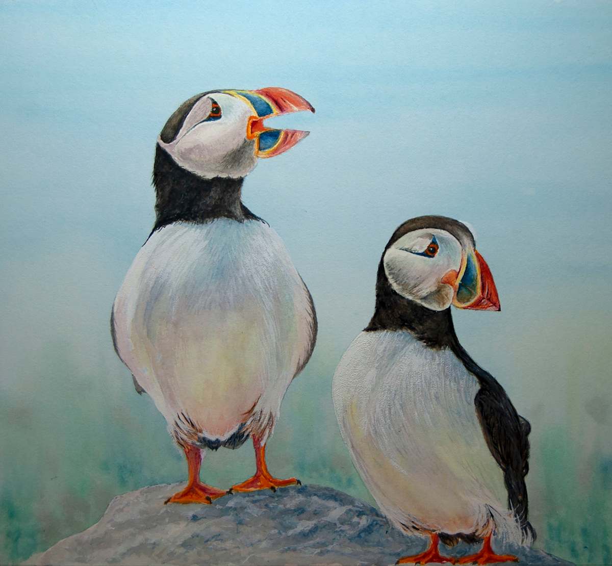 Puffins on Parade by Barry Woodman, Image 1.
