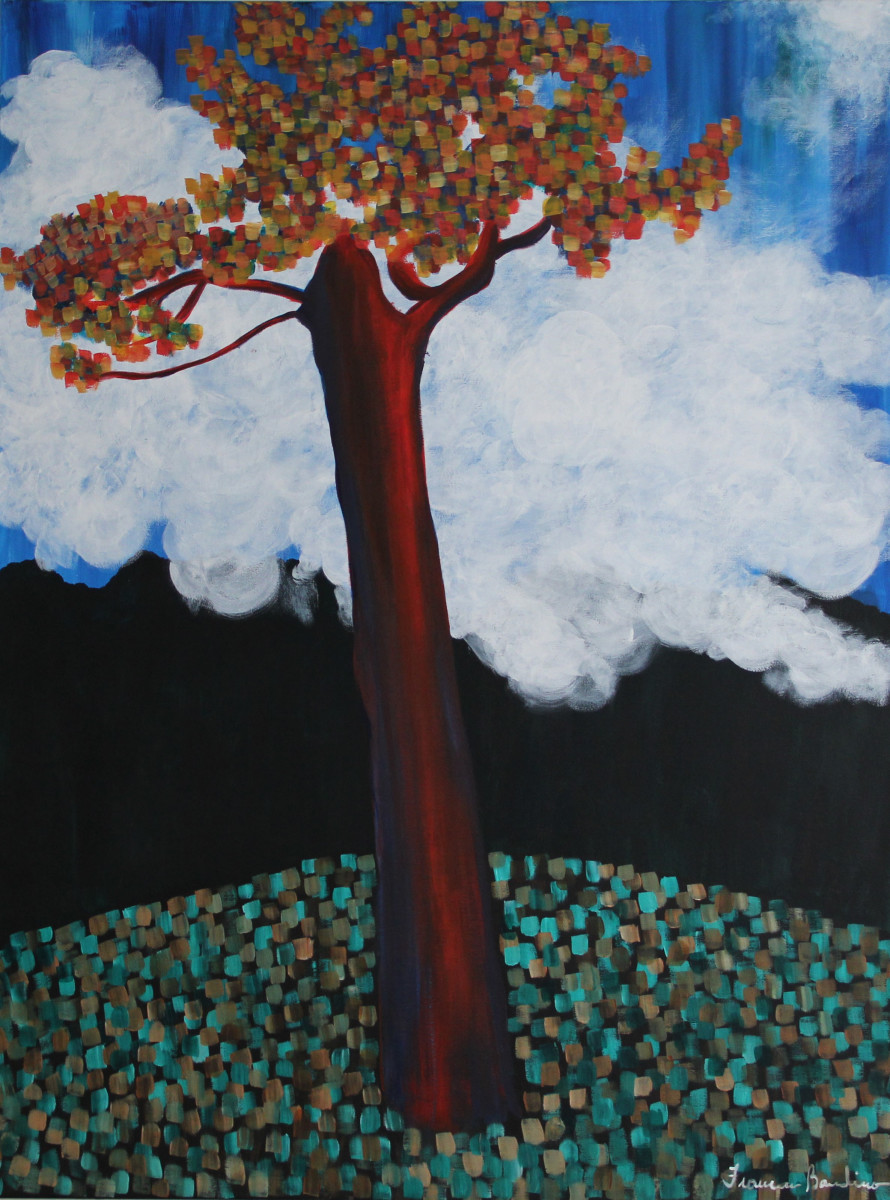 Tree and Mountains by Francesca Bandino 