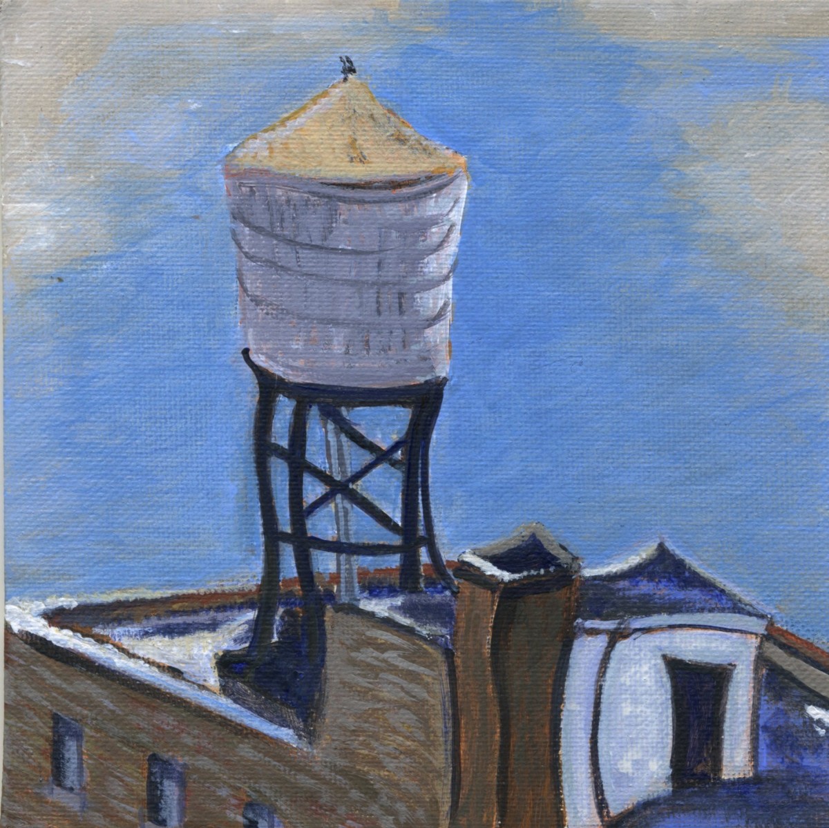 Water Tower in Winter by Artist: Sandra Mucha 