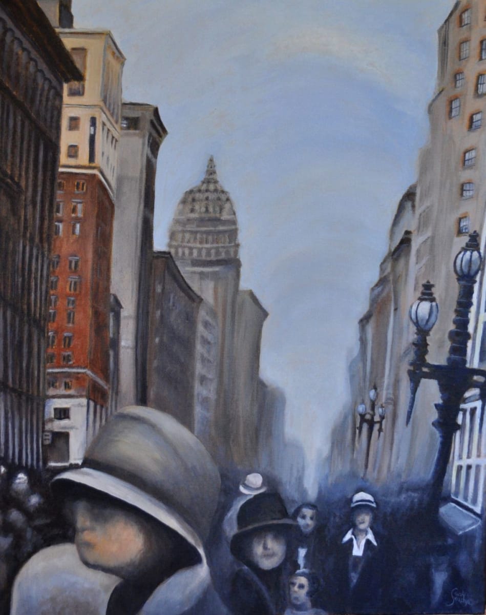 Skylines That Still Whisper by Artist: Sandra Mucha  Image: Personifying architecture with intimacy..