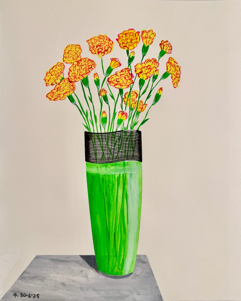 Carnations in the Green Vase by Martin Briggs, Image 2.