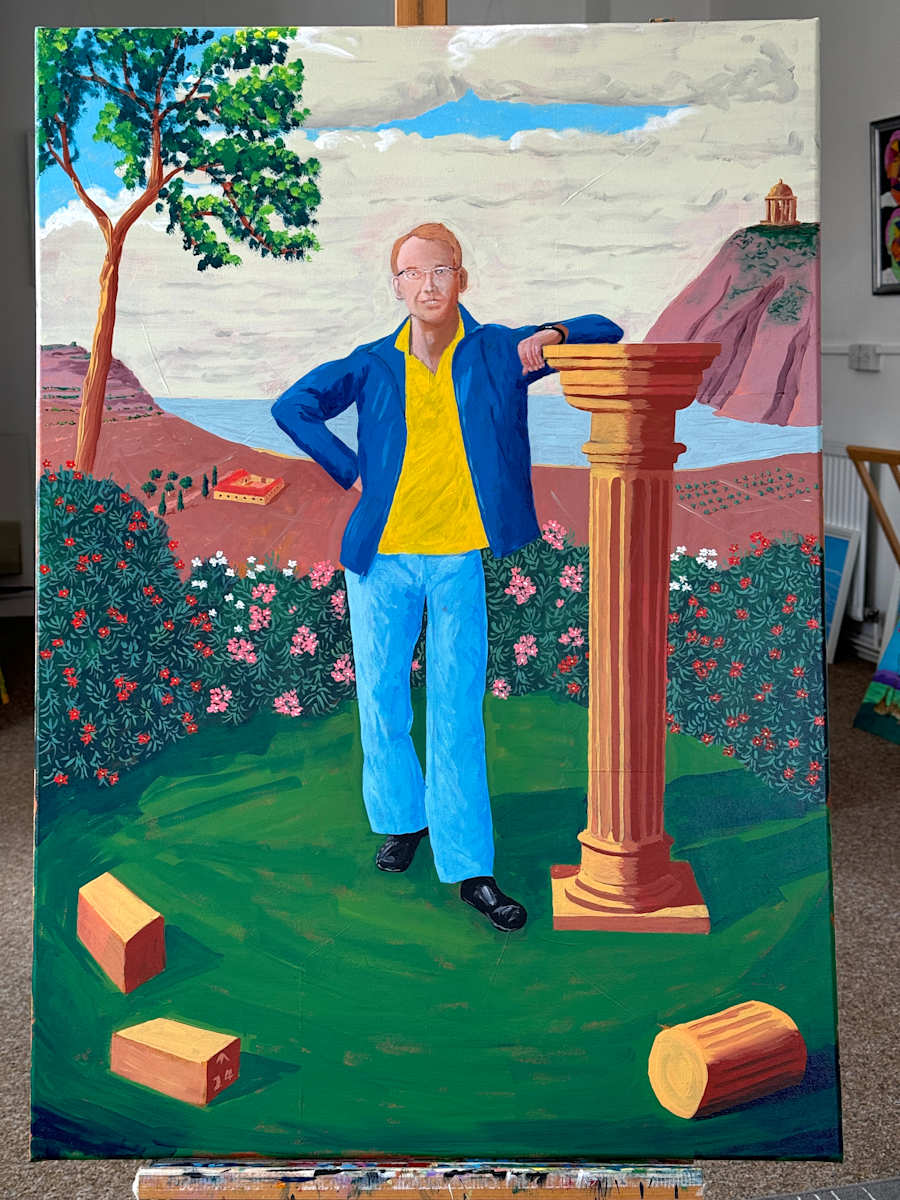 Self Portrait with Classical Column by Martin Briggs 