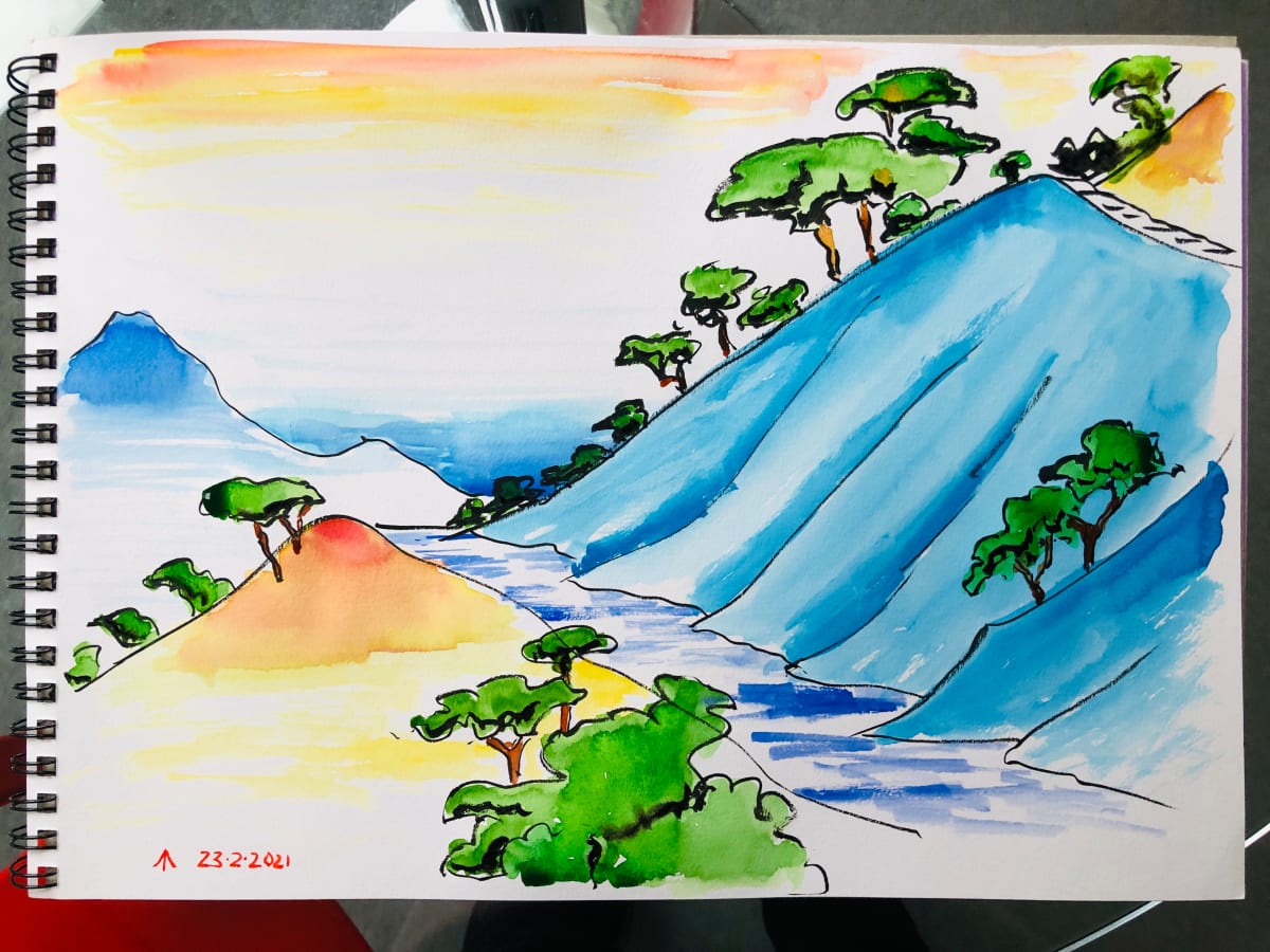 Japanese Landscape with Paths, Image 1.