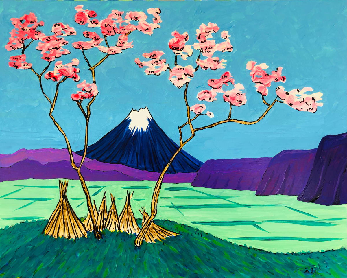 Japanese Landscape with Cherry Blossom by Martin Briggs 