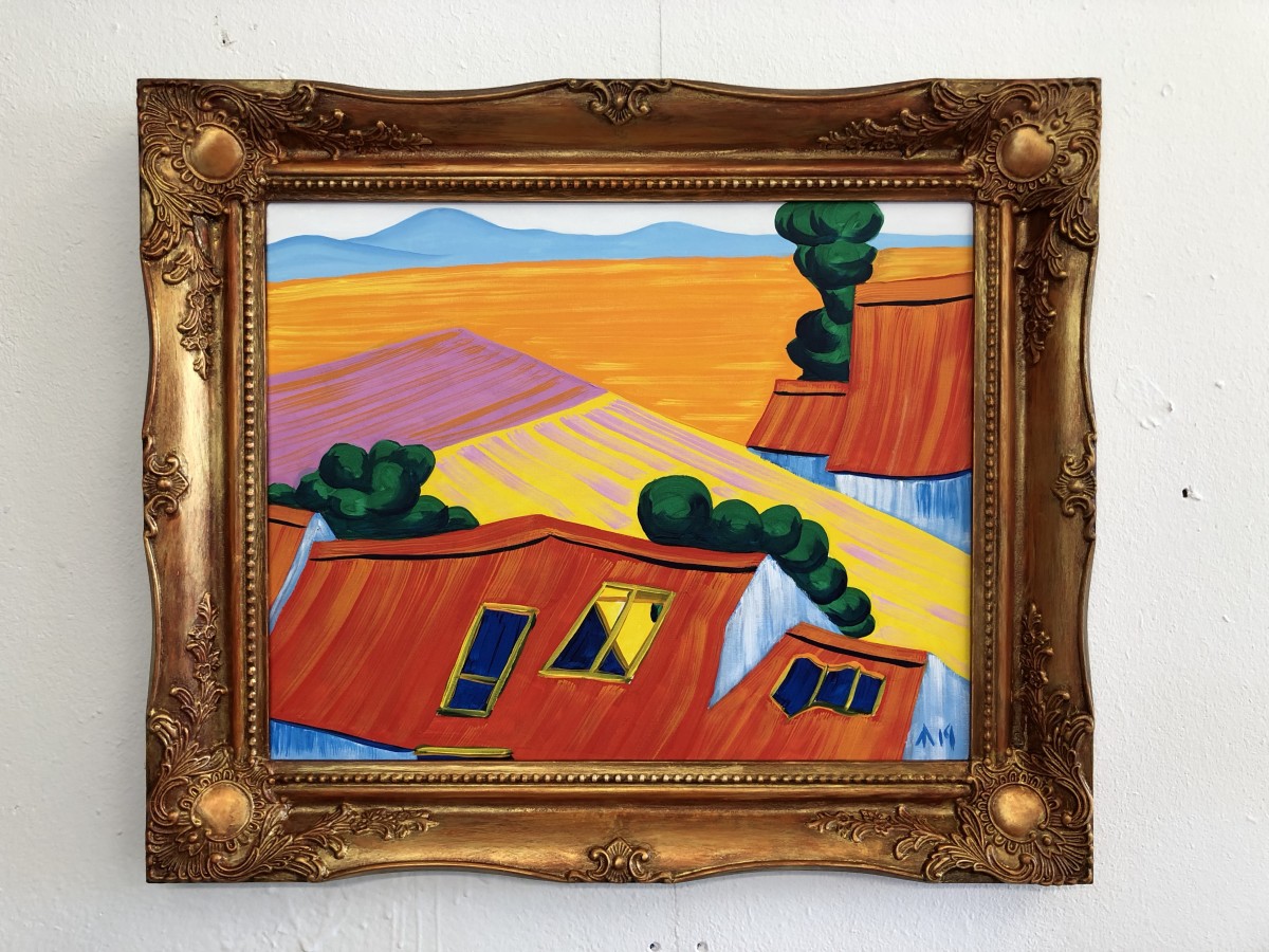 Rooftops Auvers by Martin Briggs 