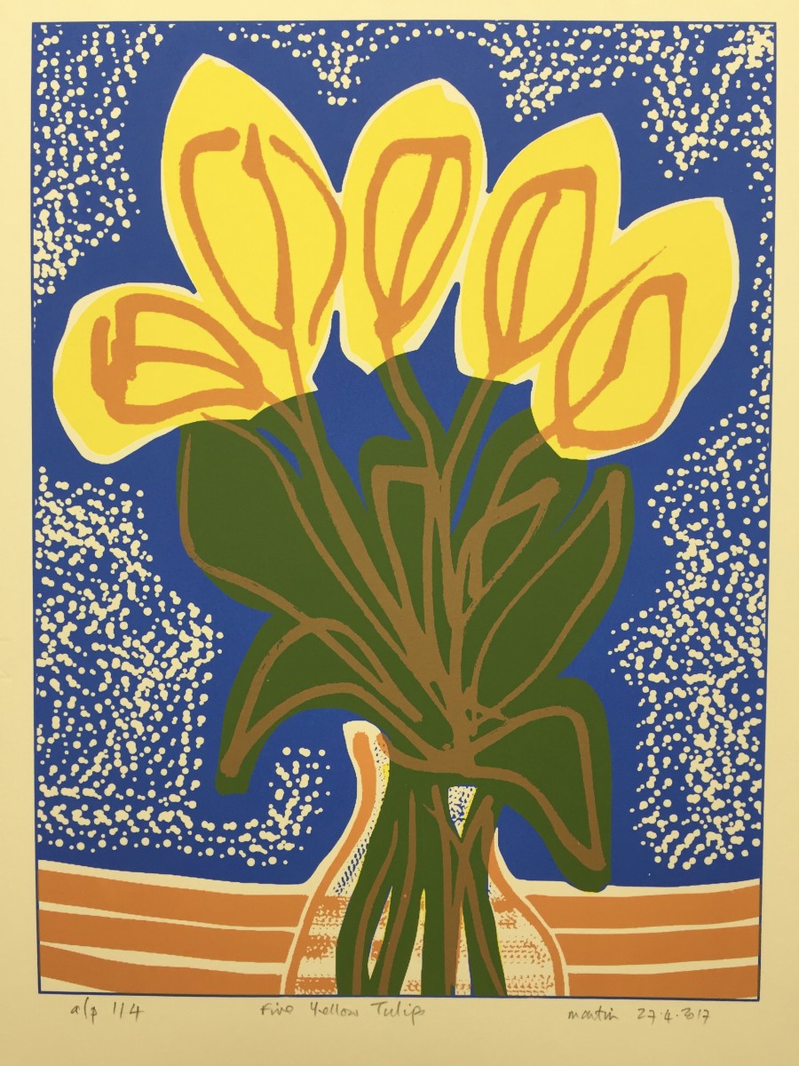 Five Yellow Tulips by Martin Briggs 