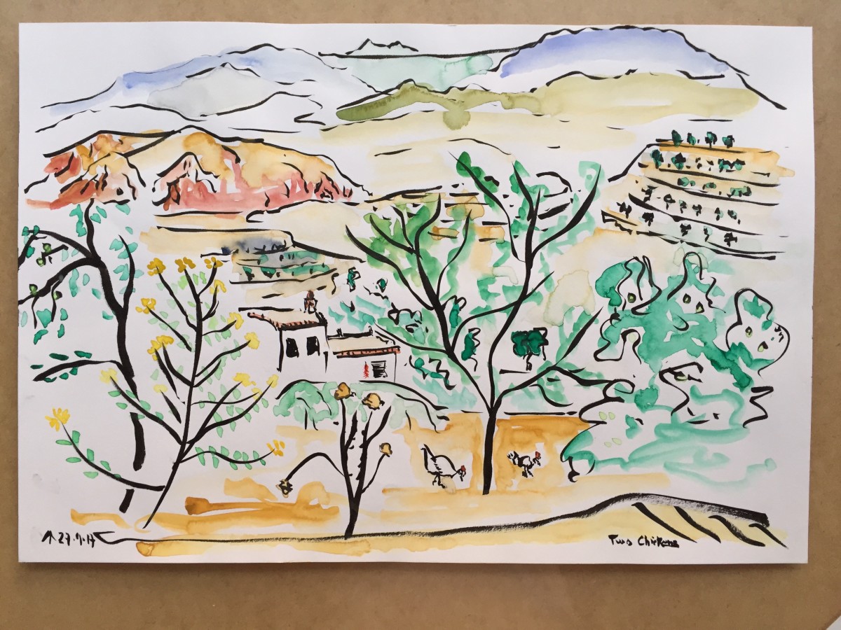 Two Chickens by Martin Briggs 