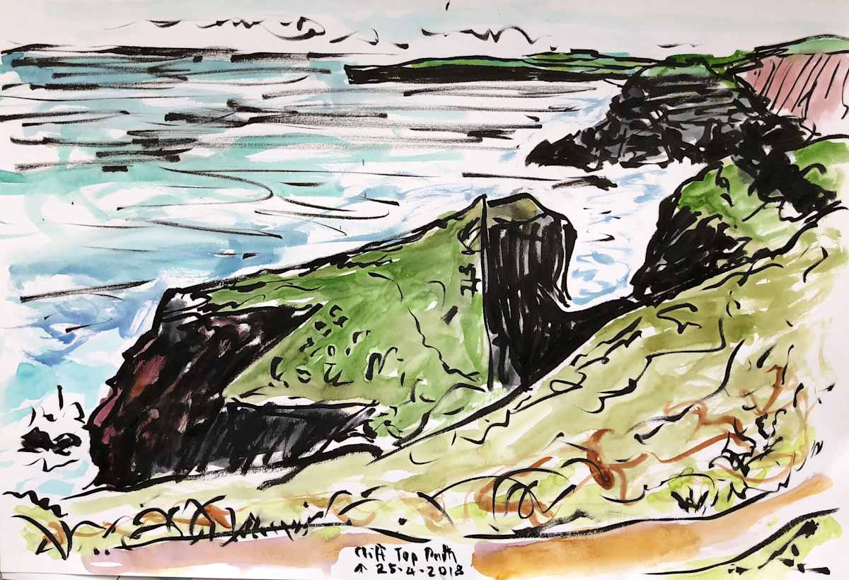 Cliff Top Path (sketch) by Martin Briggs, Image 2.