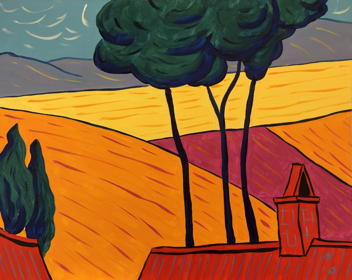 Rooftops Auvers by Martin Briggs 