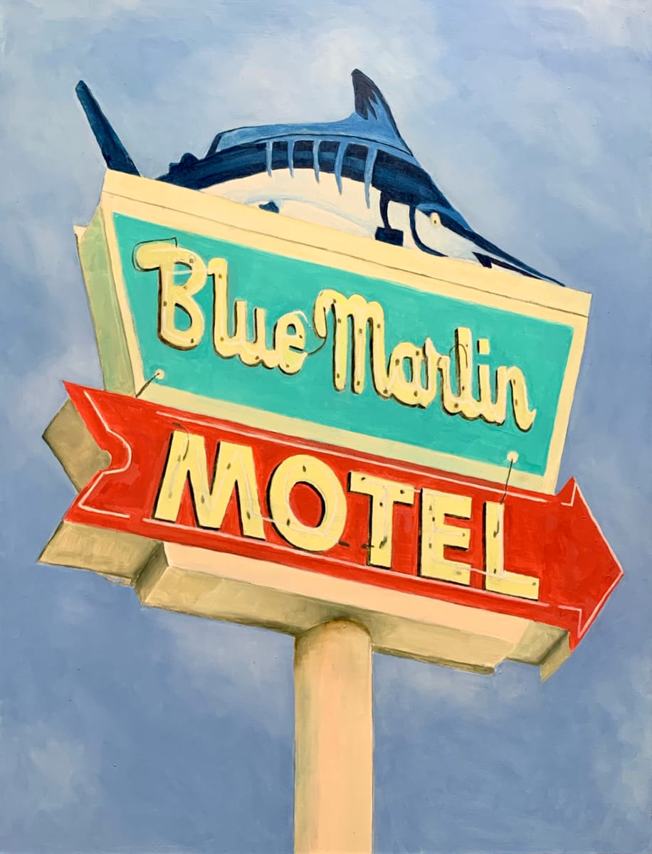 Blue Marlin Motel by Bradley Leslie Art 