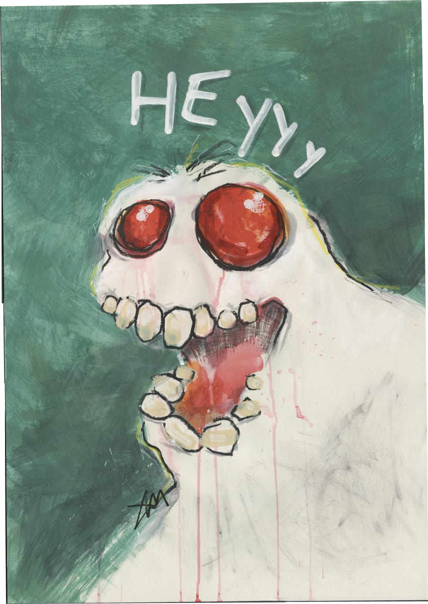 Heyyy by Jen Dixon  Image: New scan, uncorrected. Mixed media on A2 heavy paper.