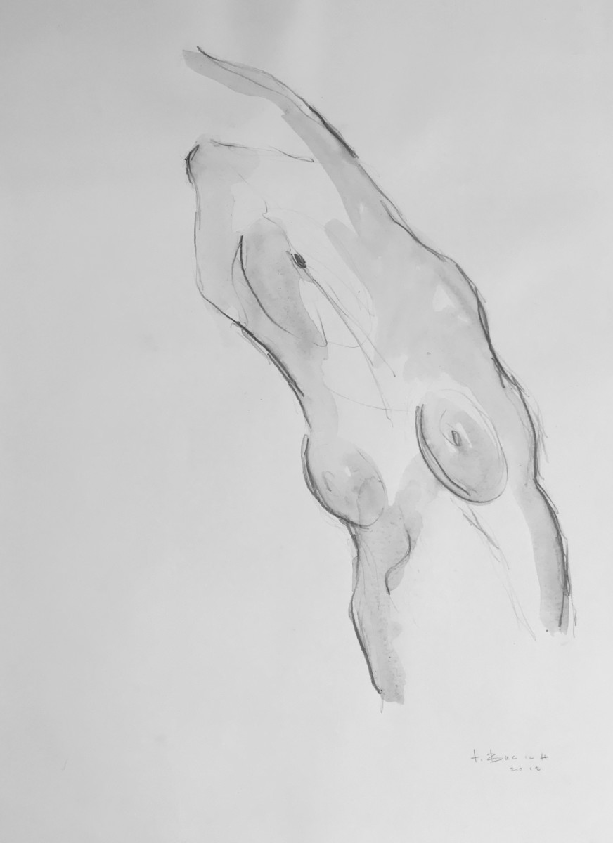 Nude Study I of II -[sold as pair] by Thomas Bucich 