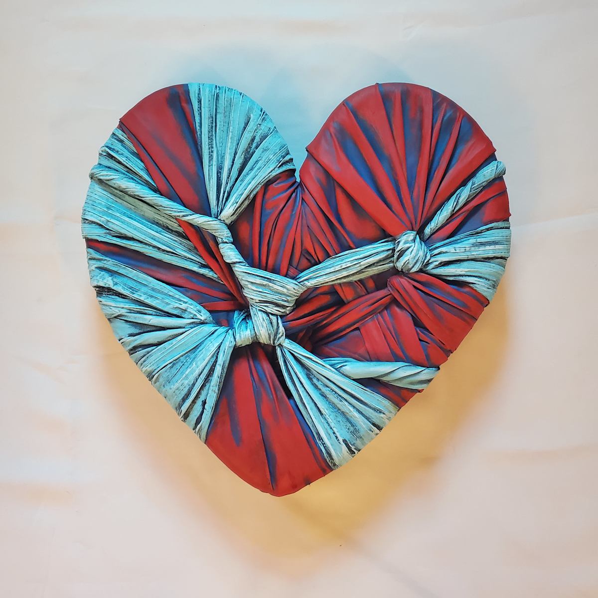 "Red & Aqua Heart" by Juju Bartush 