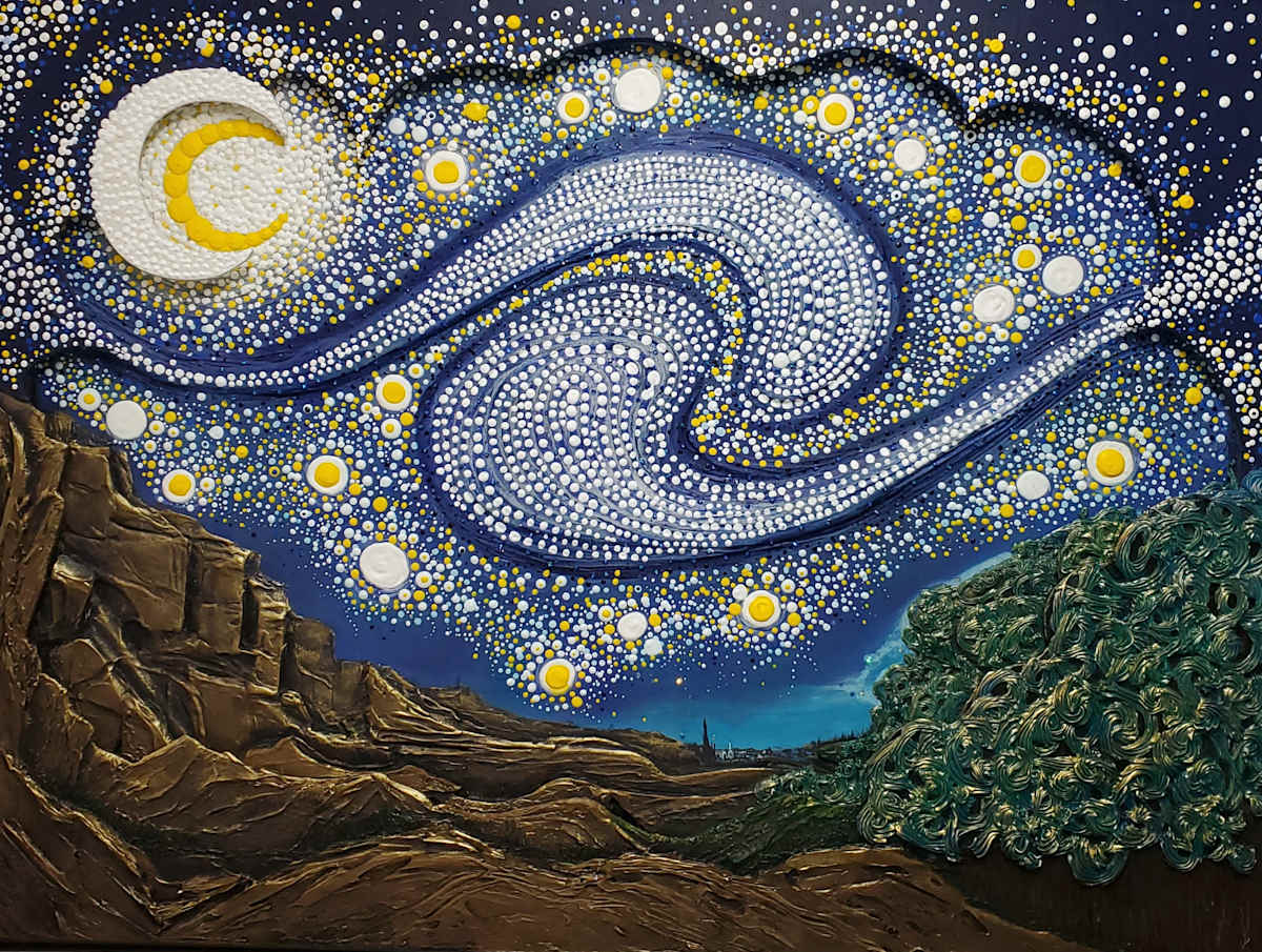 "Starry Night, the view from the asylum" by Juju Bartush, Image 5.