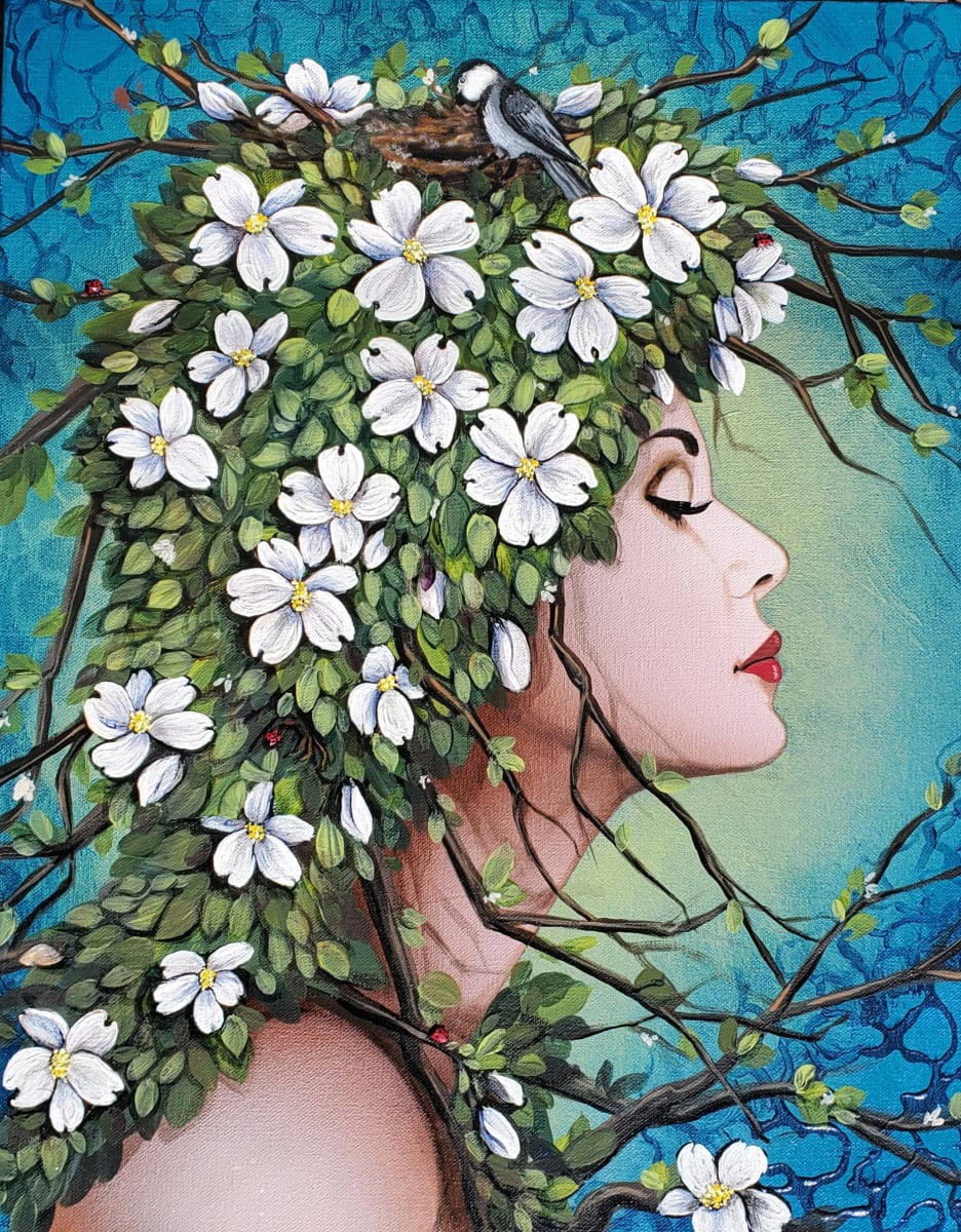 "Dogwood & Ladybugs" by Juju Bartush 