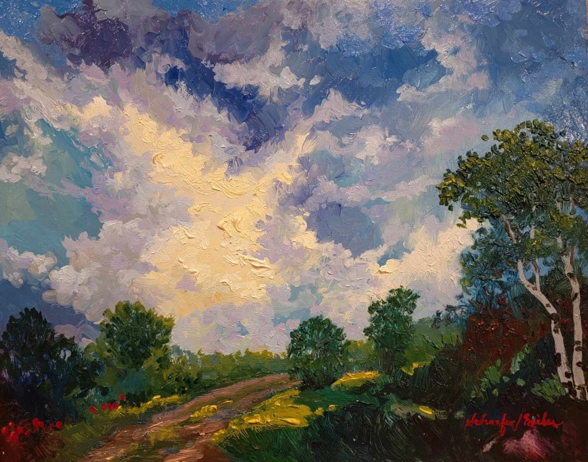 Cloud Splendor by Schaefer/Miles Fine Art Inc. Kevin D. Miles & Wendy Sue Schaefer-Miles  Image: "Cloud Splendor" Original Oil 11" x 14"