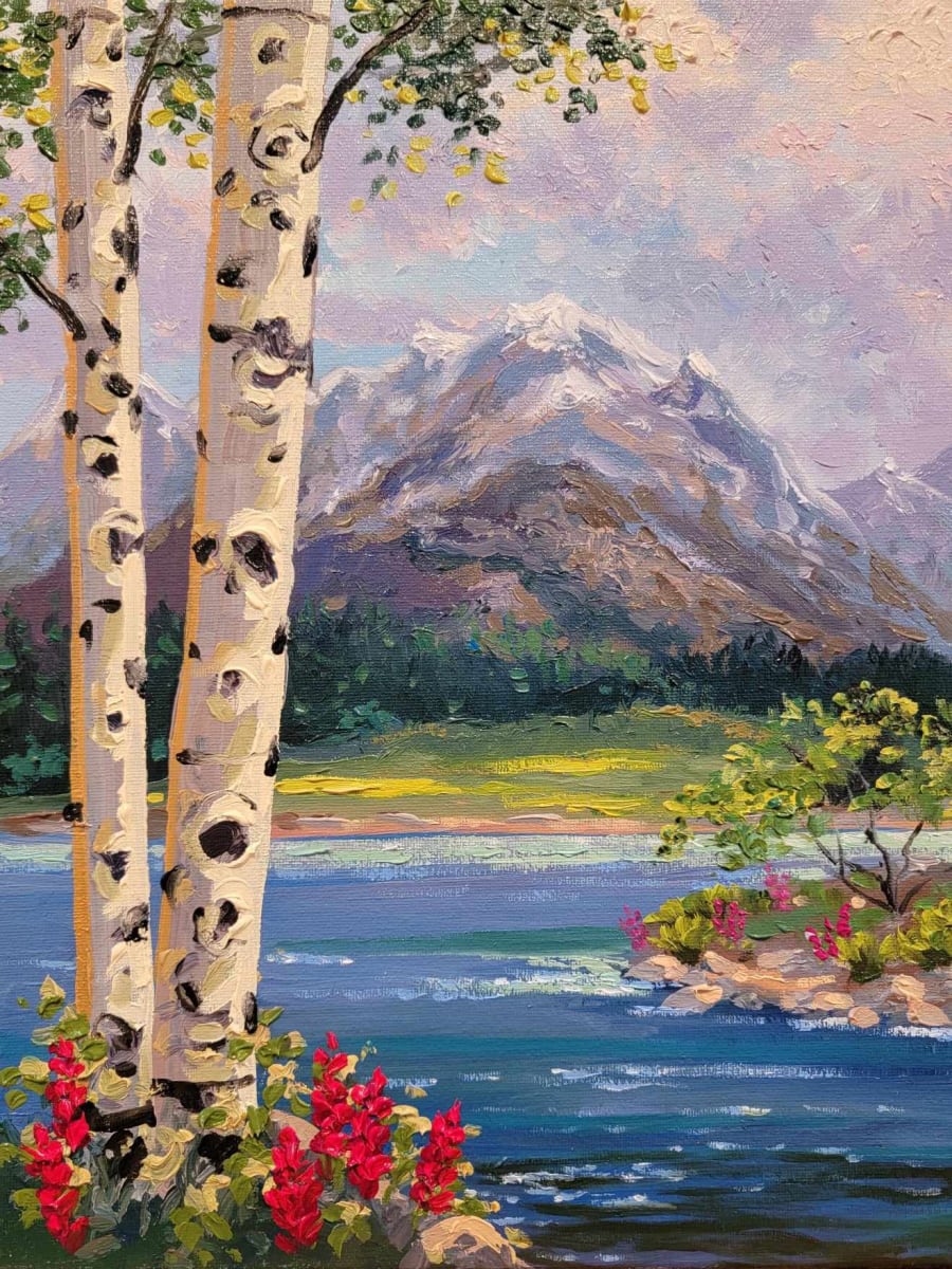 Mountain Muse Oil 14x11 by Schaefer/Miles Fine Art Inc. Kevin D. Miles & Wendy Sue Schaefer-Miles  Image: Mountain Muse Original Oil 14x11