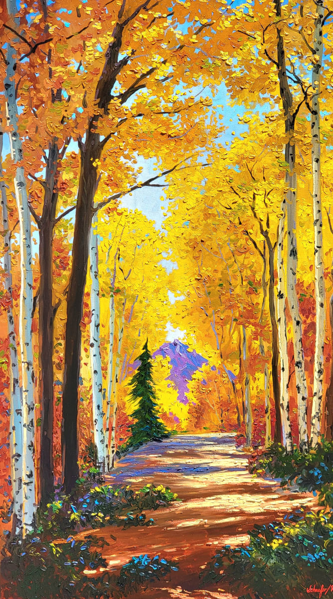 Return of Autumn Oil 60" x 38" by Schaefer/Miles Fine Art Inc. Kevin D. Miles & Wendy Sue Schaefer-Miles  Image: Return of Autumn Oil 60" x 38"