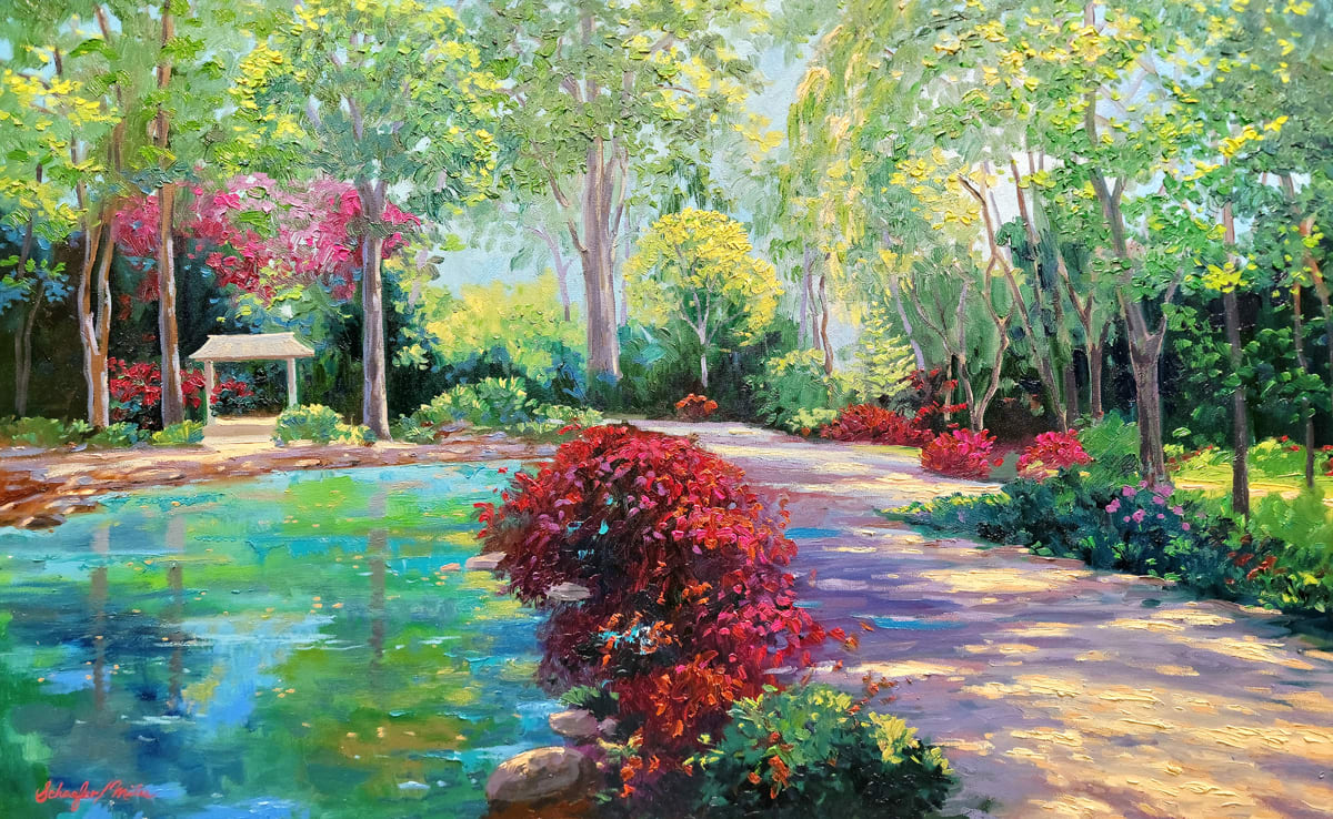 "A Place of Beauty" Original Oil 30"x48" by Schaefer/Miles Fine Art Inc. Kevin D. Miles & Wendy Sue Schaefer-Miles  Image: "A Place of Beauty" Original Oil 30" x 48"