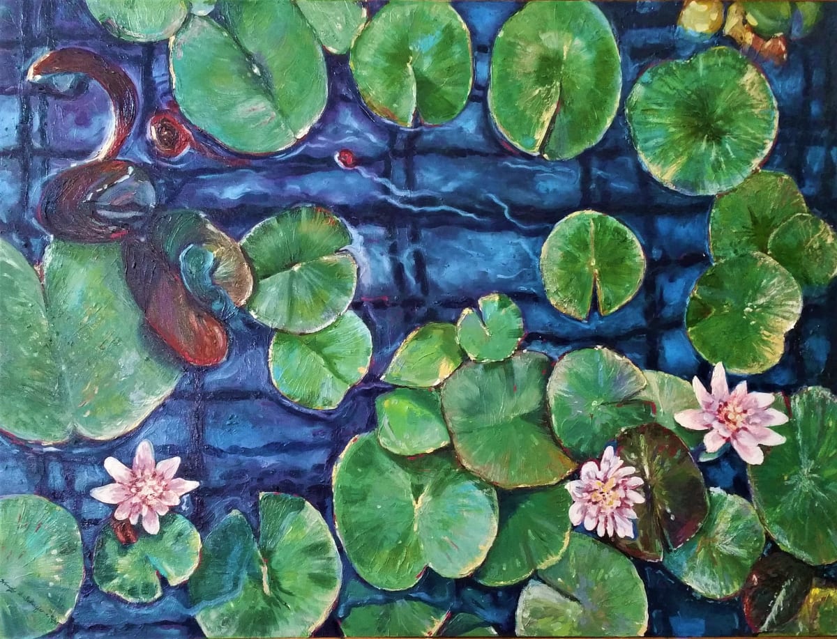 Water lillies by Schaefer/Miles Fine Art Inc. Kevin D. Miles & Wendy Sue Schaefer-Miles 