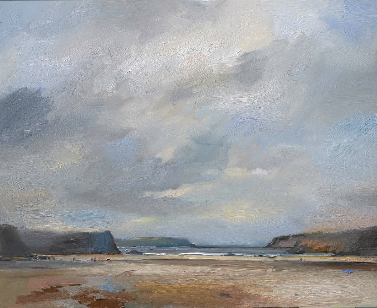 Trevone Beach on a Day in the Spring by David Atkins 