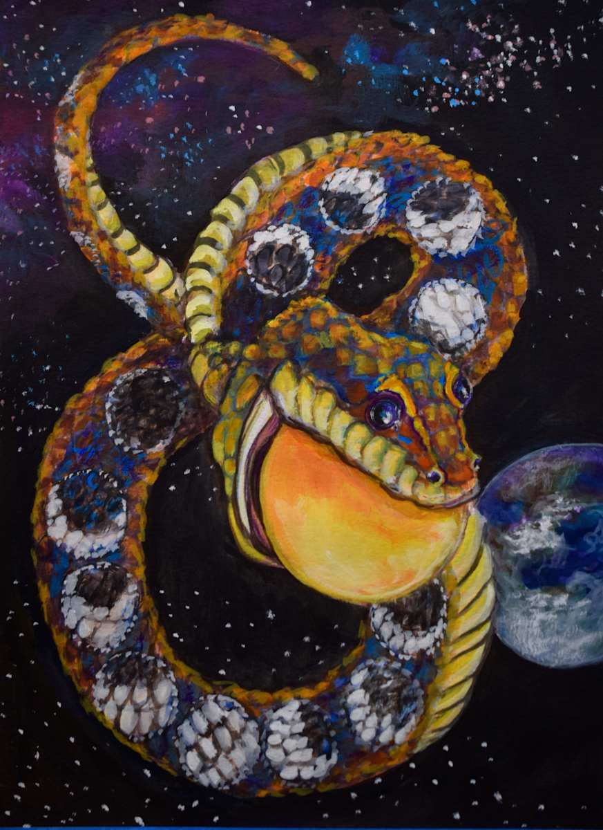 Works on Paper/ Solar Eclipse ~ Serpent by Dierdra Michelle, Image 1.