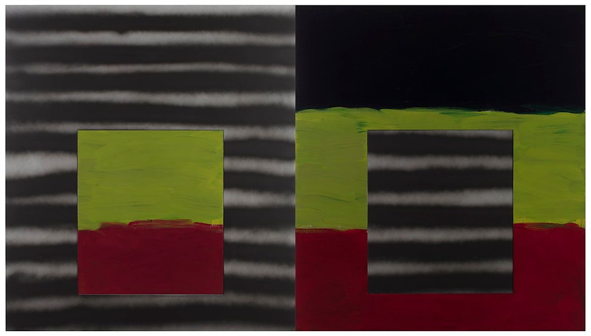 Window Diptych Green by Sean Scully, Image 1.