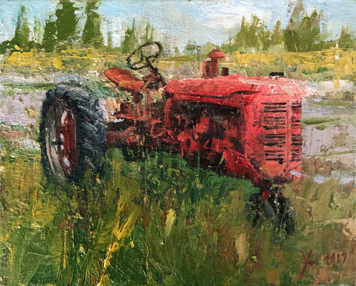 Red Tractor by Donald Yatomi 