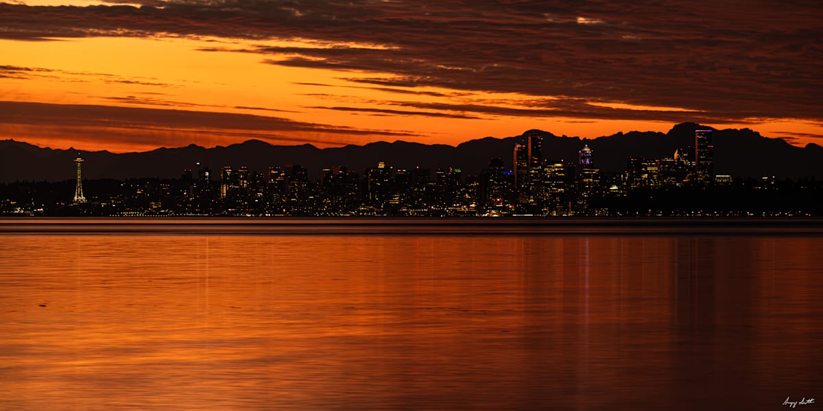 Seattle Skyline Sunrise #8500039 by Gregory Scott Studio, Image 1.