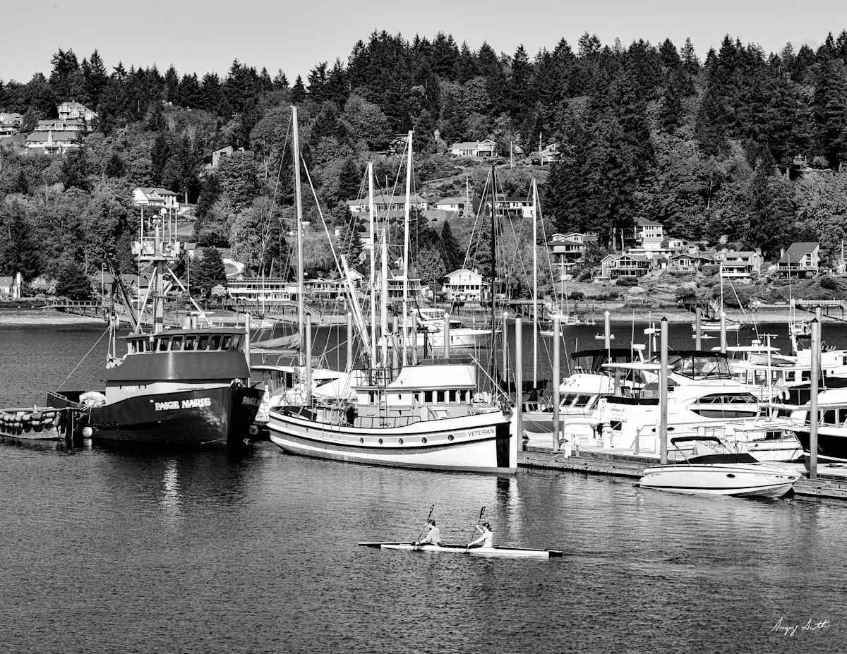 B&W Harbor Scene #8501852 by Gregory Scott Studio, Image 1.