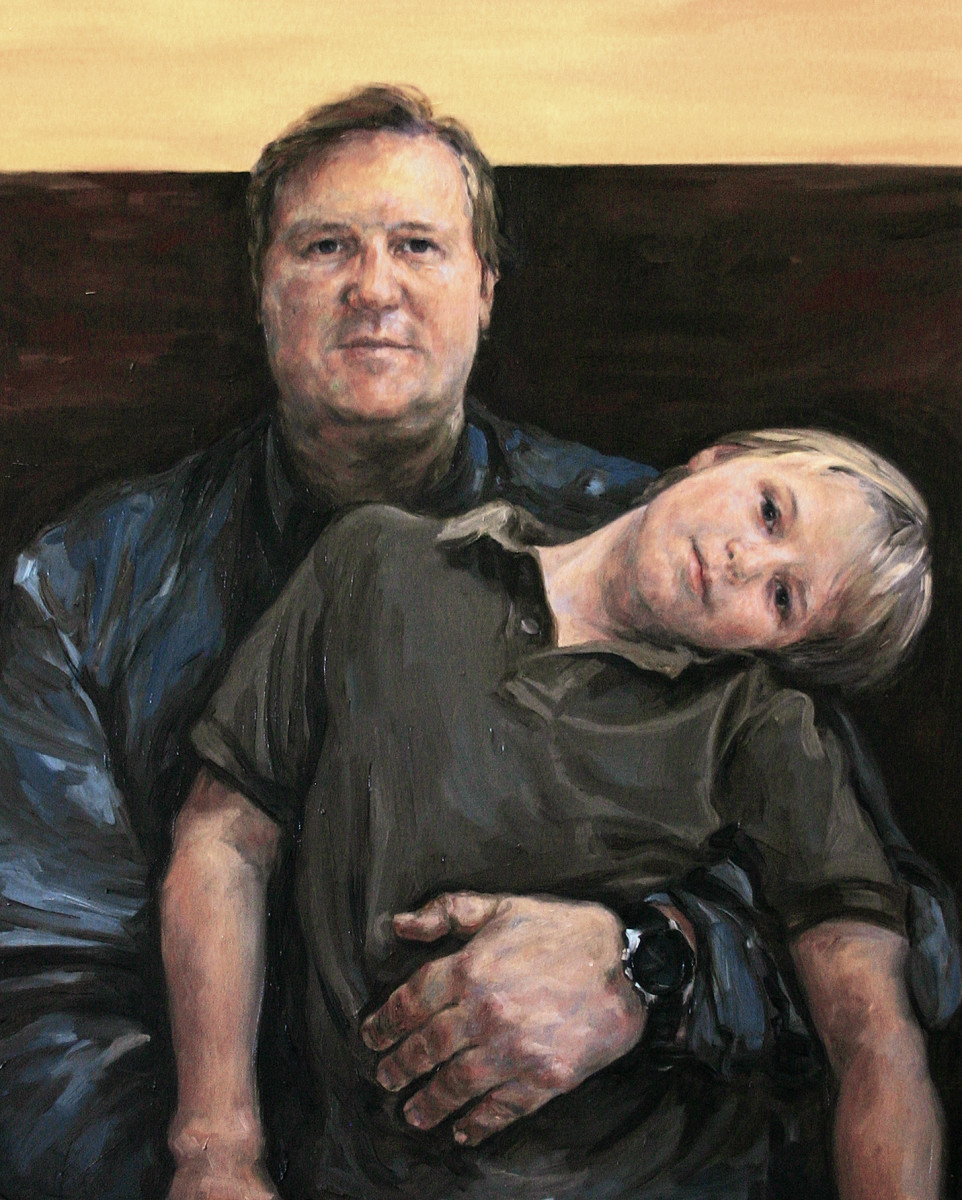 Father and Son, after Janus (portrait of Tim and James Olsen) by Yvonne East 